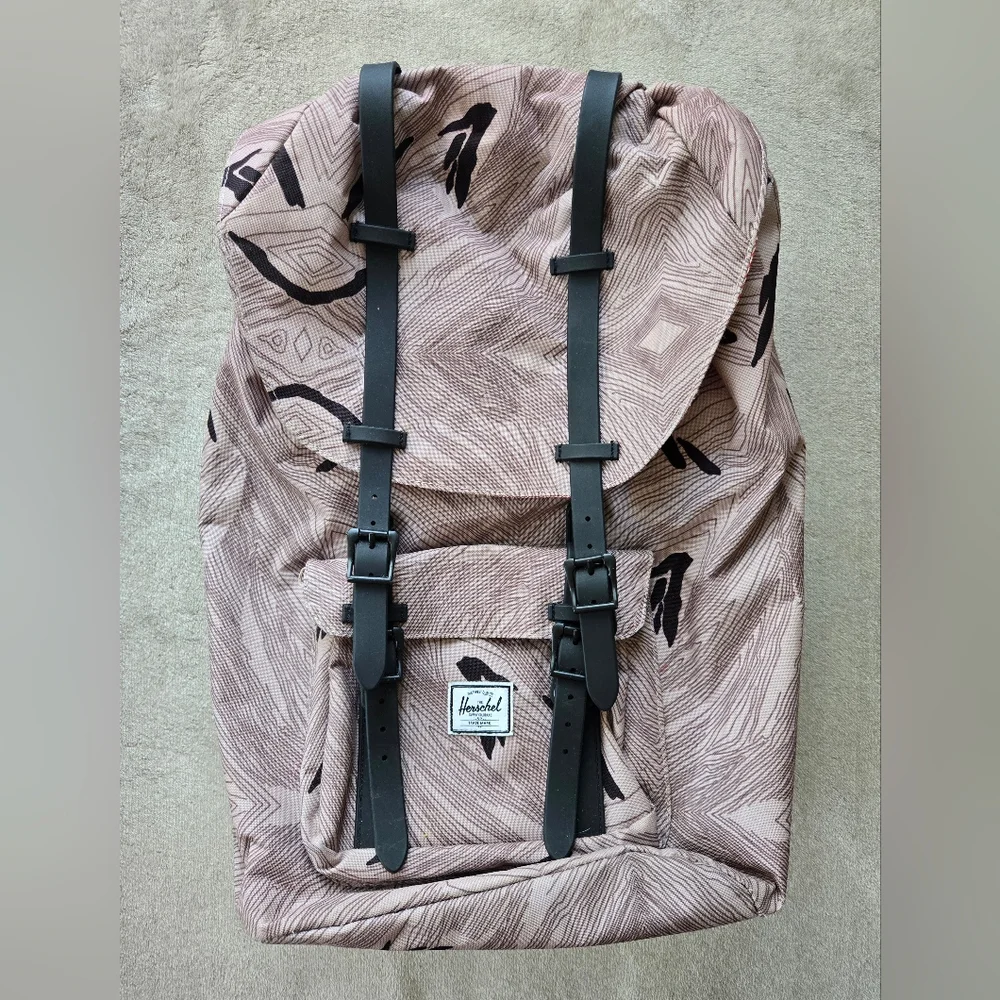 Herschel Supply Co. Tan Geo/Black Rubber Retreat Backpack